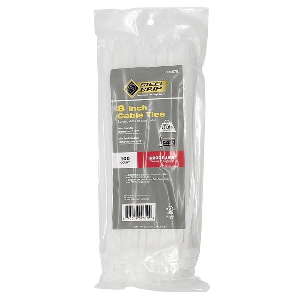 CABLETIE 875# WHT 100PK